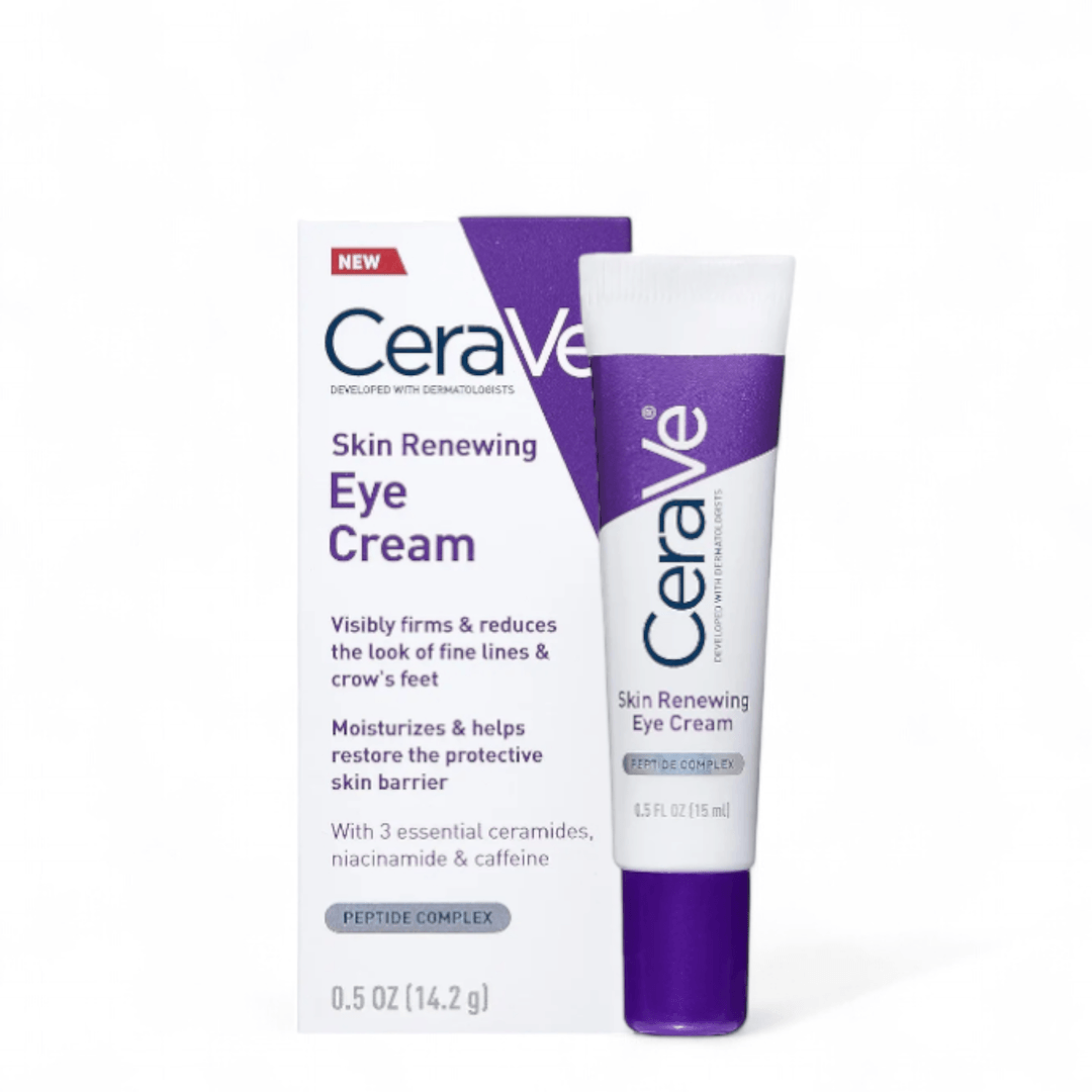 CeraVe Skin Renewing Eye Cream -14.2g | Anti-Aging with Peptides, Caffeine & Niacinamide – For Wrinkles, Dark Circles & Puffiness 1