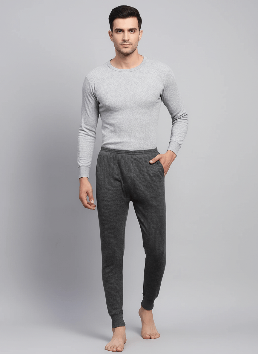 Winter Dark Grey Thermal Trouser For Men | Thermocot For Men (Bottoms Only) 1