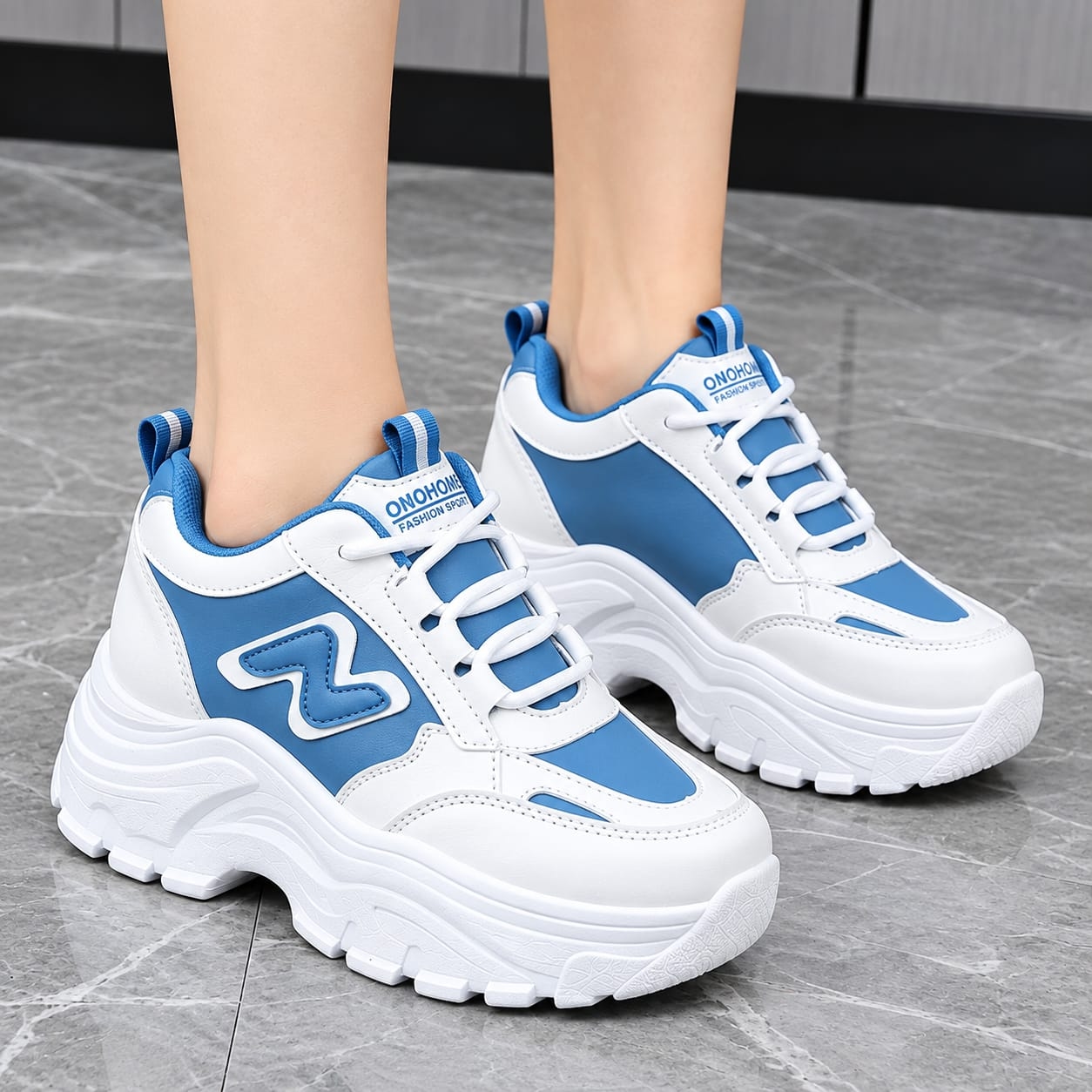 Ladies Korean Style Luxury Heel Sneakers 1