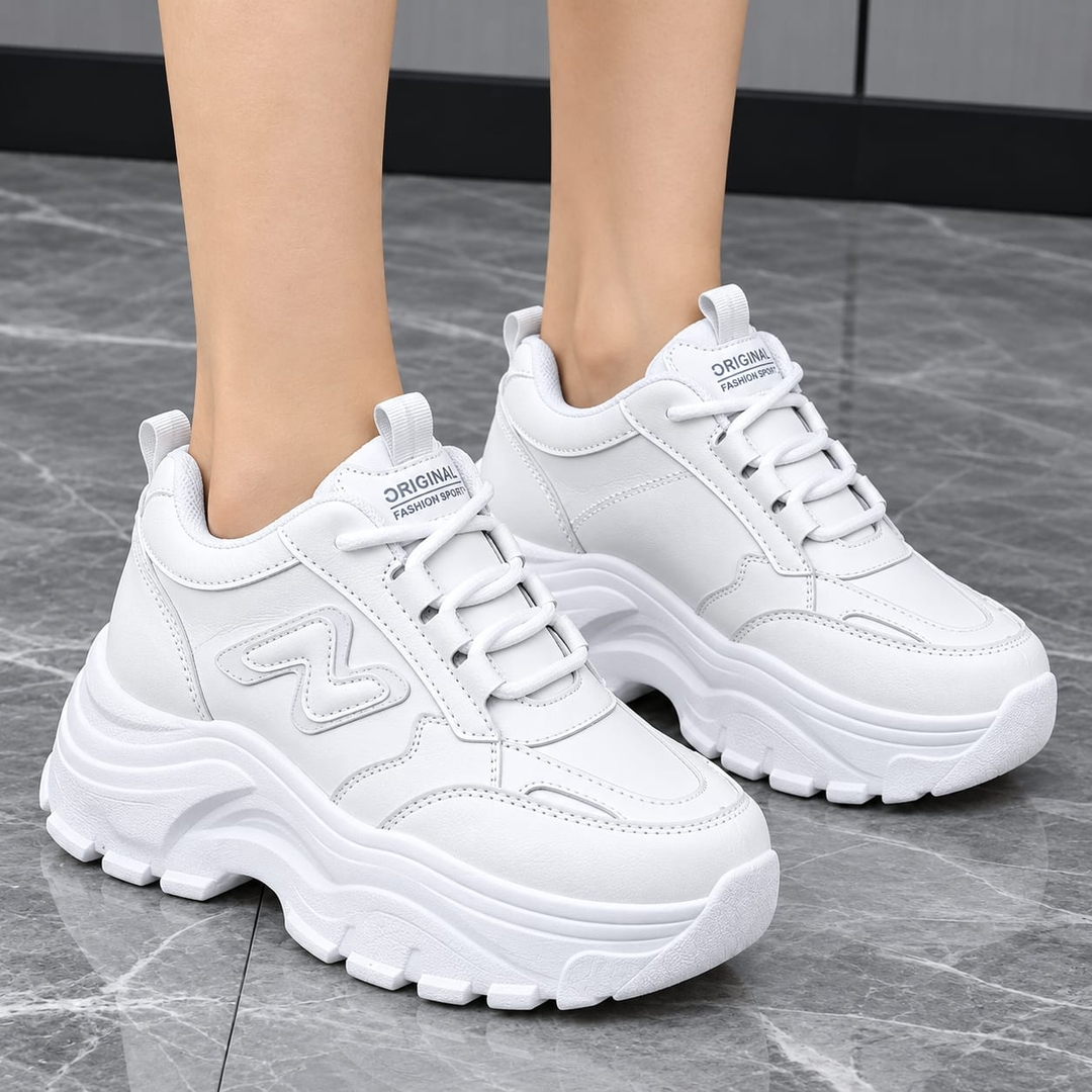 Ladies Korean Style Luxury Heel Sneakers 1