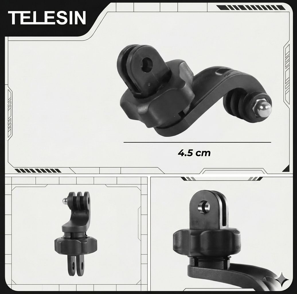 TELESIN 360 Rotateable J Hook Mount for GoPro Action Camera Jhook For Chest Mount 1