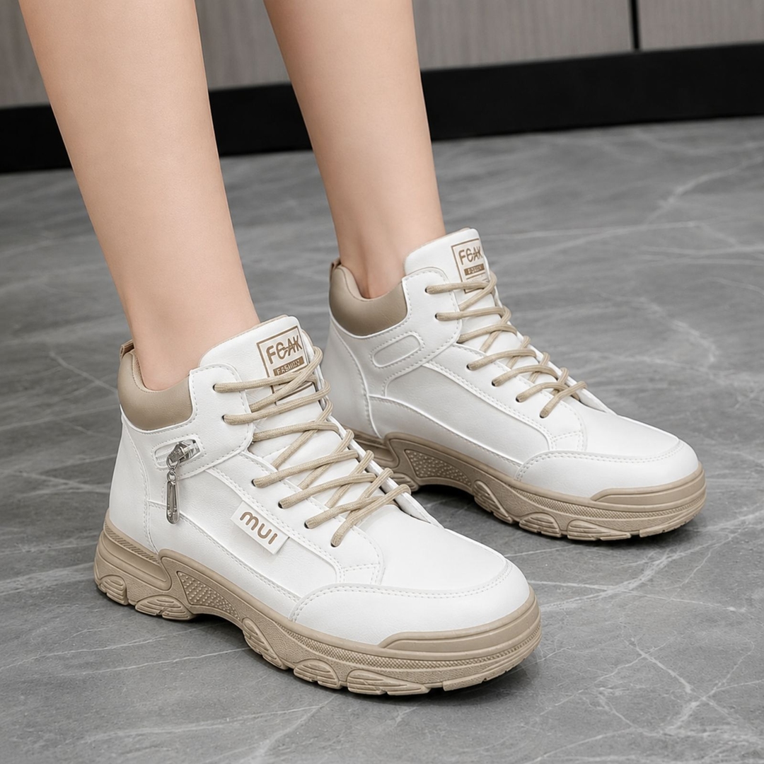 Premium High-Top Lace-Up Platform Sneakers for Women 1