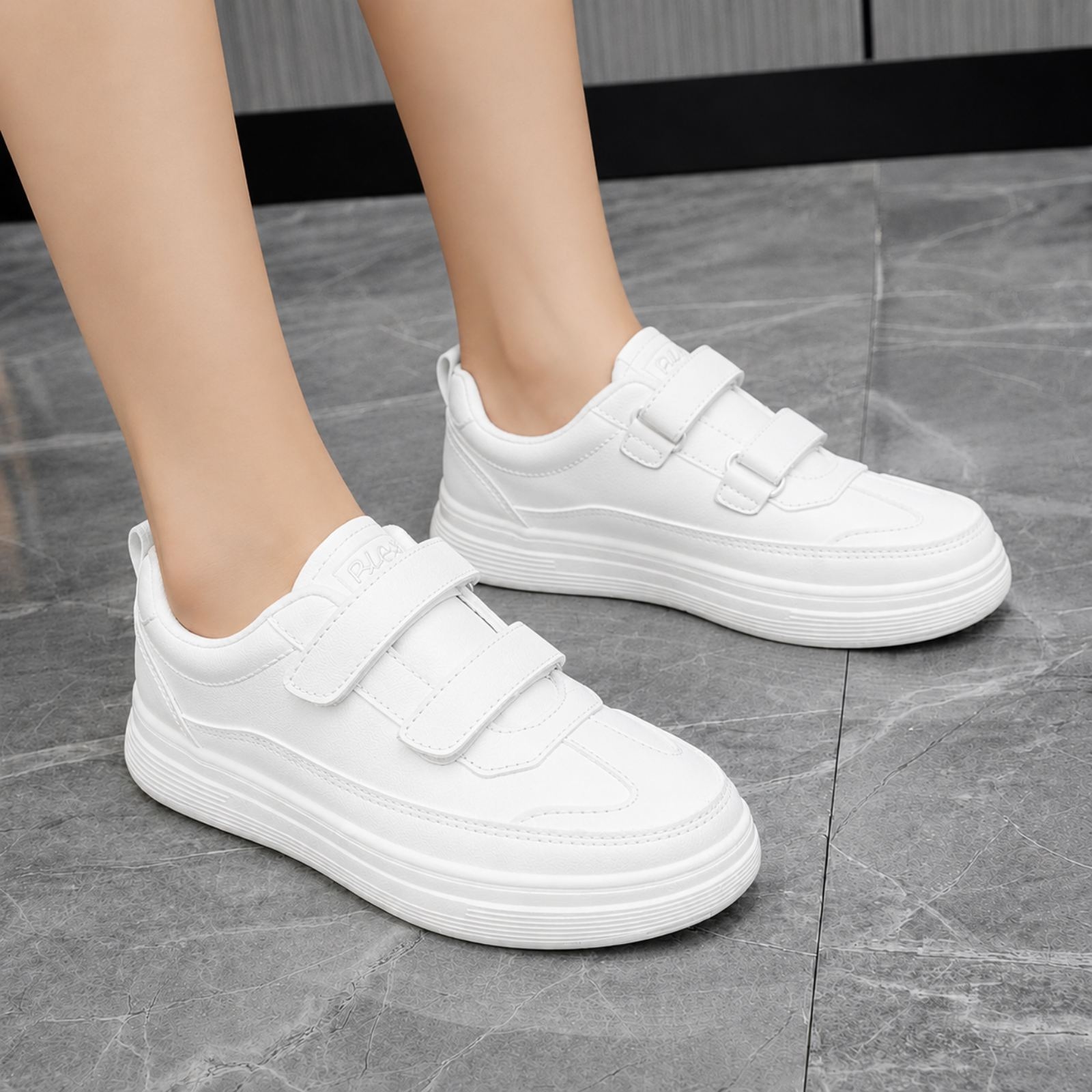 Premium White Strap Platform Sneakers for Women 1