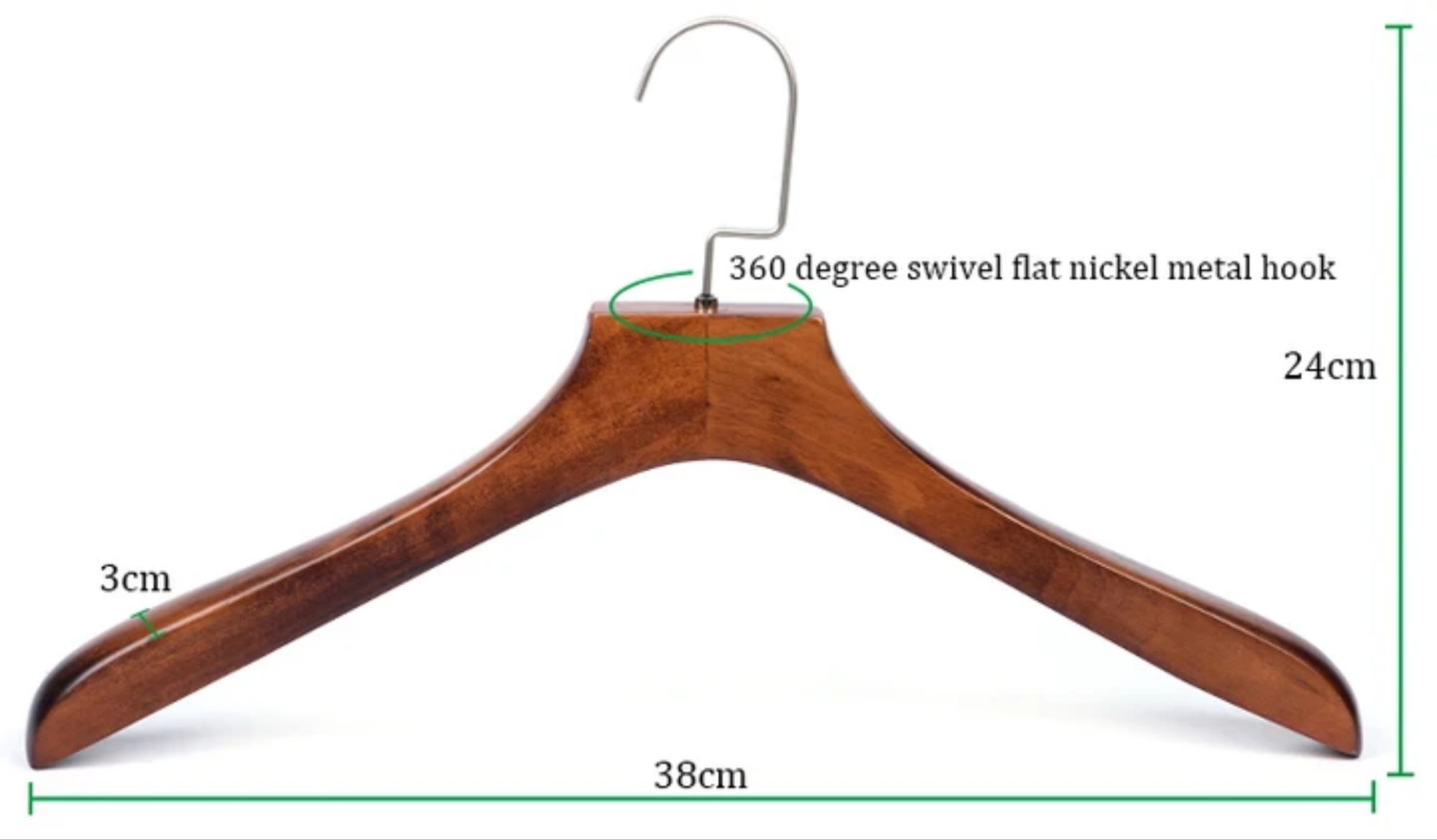 3 Pieces Premium Coat Hangers for Cloths Luxury Wooden Coat Jacket Clothes Hanger for Display- 3 pieces 1