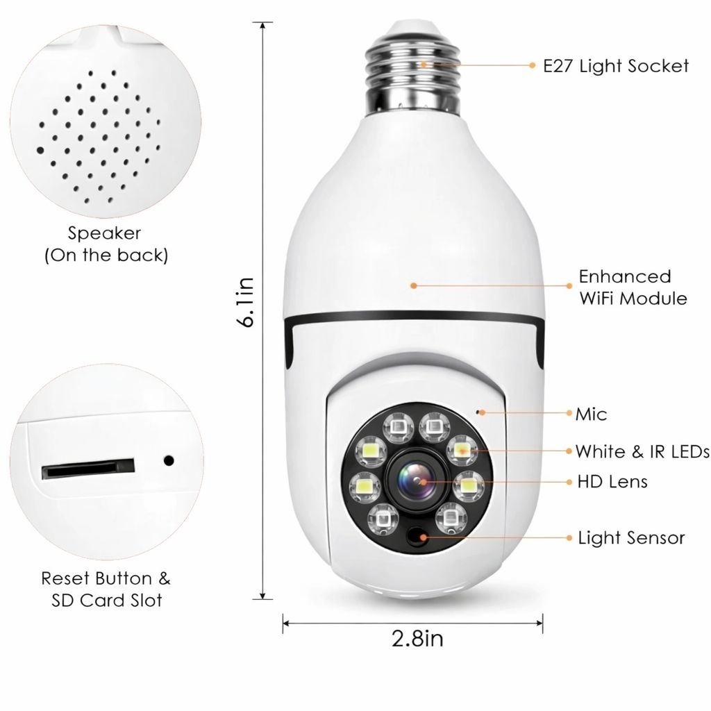 Bulb Pro Home Security Camera 2K IP Security Camera CCTV 1
