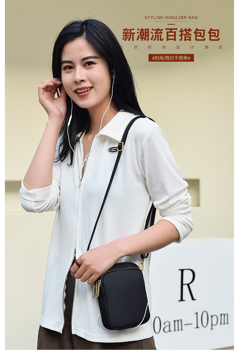  Fashion Solid Nylon Cloth Bag Crossbody Bag Mini Flag Bag Famous Design Women Small Shoulder Handbag Coin Purse 3