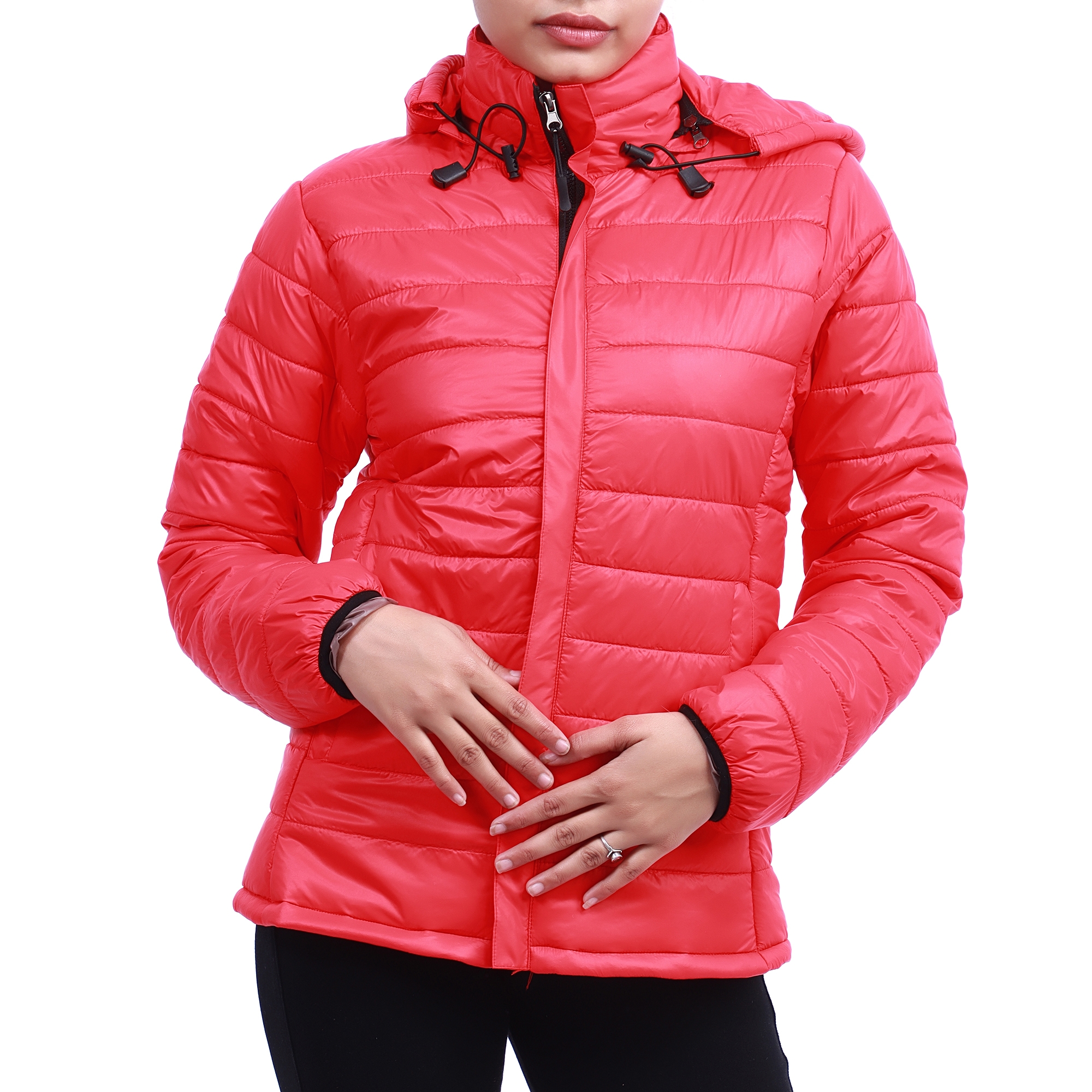 Moonstar Hollofil Short Winter Jacket for Women - Multicolor - Hood can remove - Wind and Water Saver 6