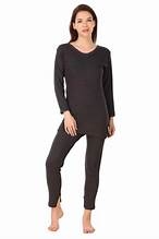 Seamless Thermal Coat Set For Women Inside V-Neck Design 3