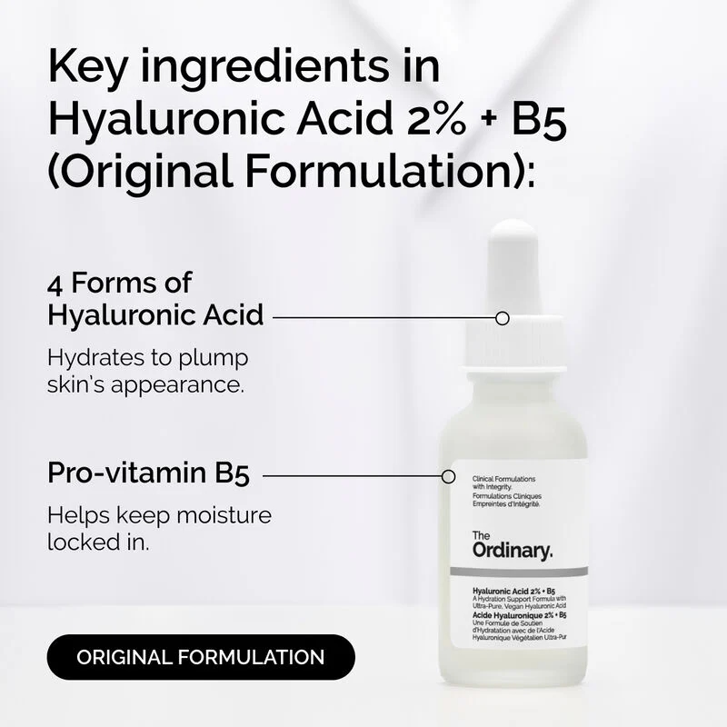 The Ordinary Hyaluronic Acid 2% + B5 For Glowing Skin And Fines Lines Daily Hydrating Face Serum  2