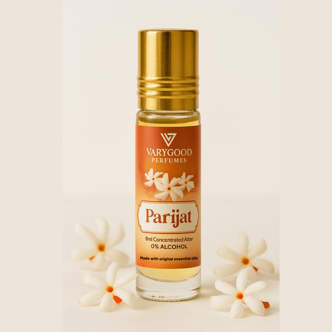 VaryGood Perfumes Parijat Attar Roll-On 8ml – Serene Floral Essence for Men & Women 1