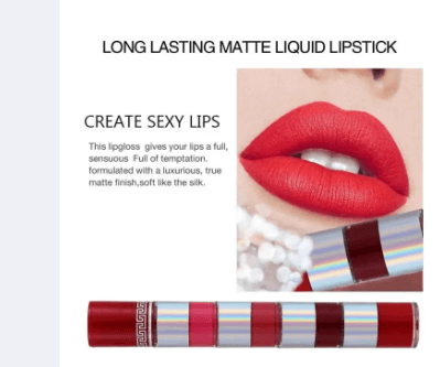4-in-1 Matte Lipstick Combo Set – Velvet Red Lip Tint, Non-Stick Cup Lip Gloss, Hydrating Lip Oil & Long-Lasting Lip Color Kit – Lightweight, Non-Drying Formula for All-Day Wear – Perfect for Makeup Lovers Gifts & Wholesale Deals 3