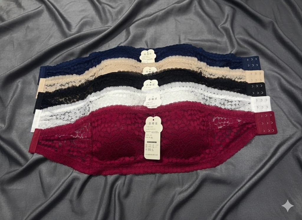 Padded Push Up Lace Tube Strapless Bra For Women (One Piece Bra) 4