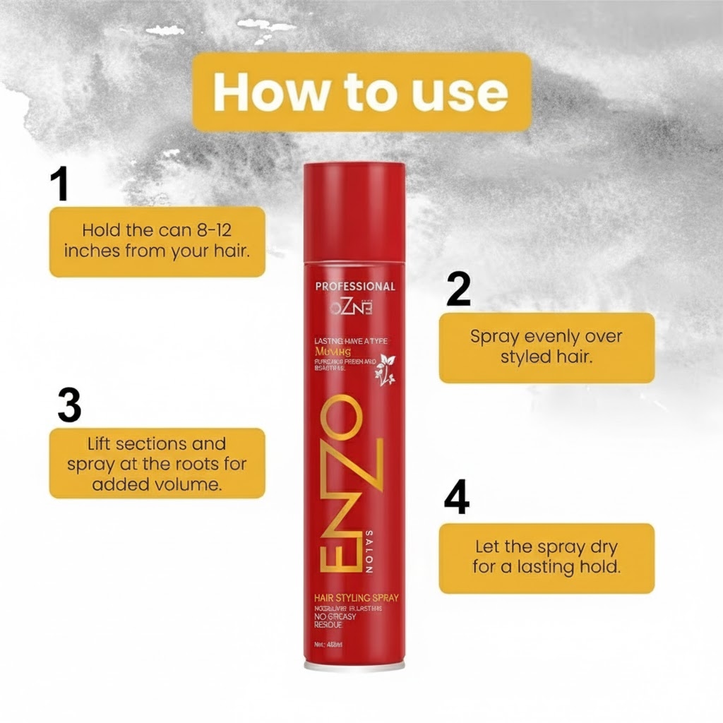 Enzo Hair Styling Hold Hair Spray 4