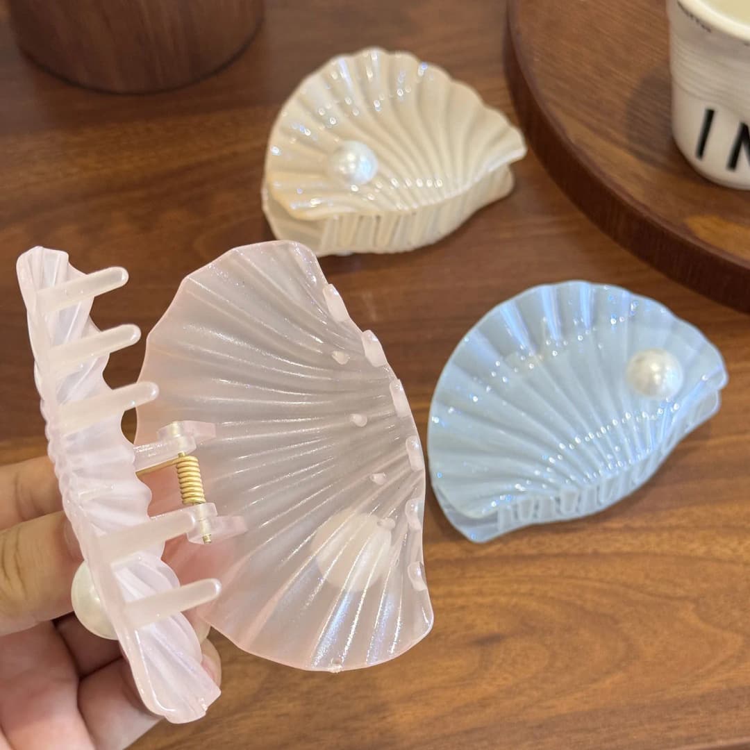 seashell-shaped hair claw clips, 2Pcs 3