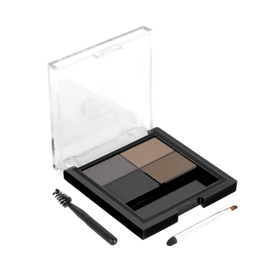 MARS 4 in 1 Eyebrow Powder Cake with Angled Eyebrow Brush and Spoolie | Long Lasting & Waterproof | (8g) 1
