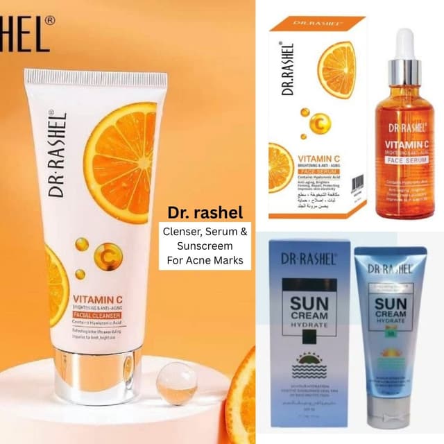Dr rashel Cleanser, face Serum and sunscreen Sets