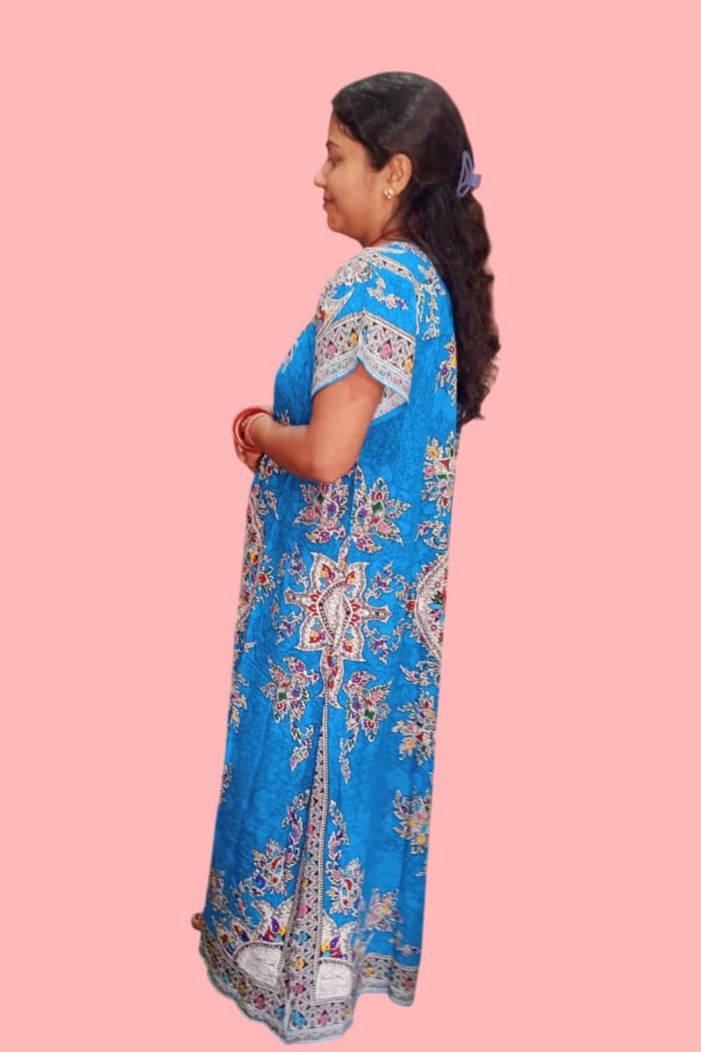 Women Nighty skyblue, Nightdress Nighty Gown for Women, Cotton Blend Nighty 2