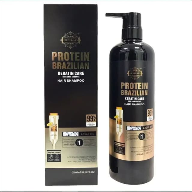 Heniways Protein Brazilian Keratin Care Shampoo 900ml