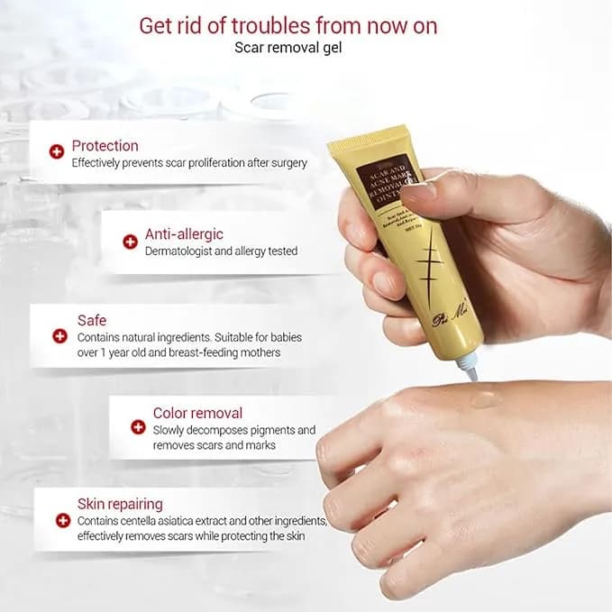 TCM Scar Removal Cream, Scar Reducing Treatment, Scar Remover Gel for Stretch Mark, Acne Scar, Spots, Surgical Scars, Burns, Cuts and C Section Scar 8