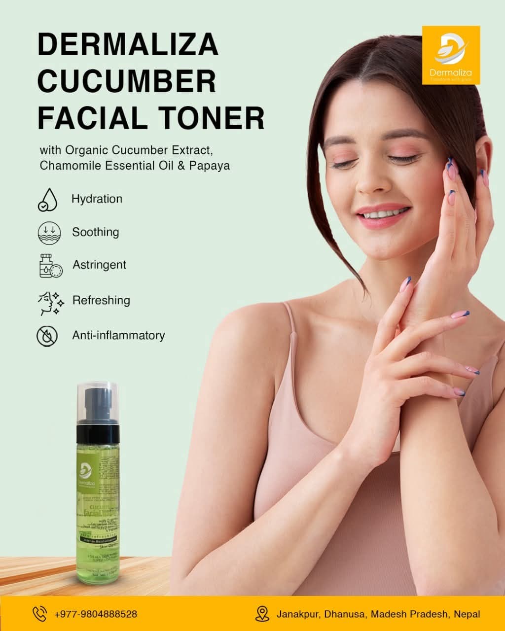 Dermaliza Cucumber Facial Toner -100ml 1