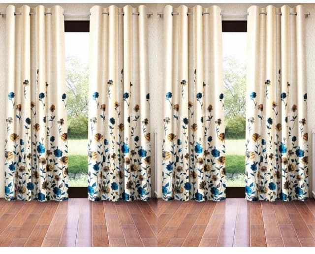 2 Pieces Polyester Window  door Curtains 7 Feet