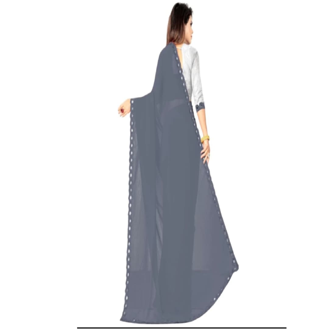 DSC Women Gourgette Solid Saree 2