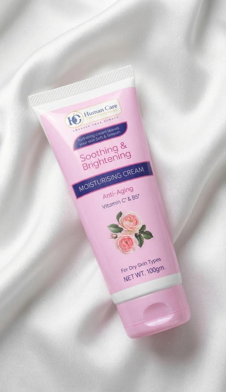Human Care Smoothing and Brightening Moisturizing Cream, Anti- Aging, Vitamin C & B5  for Dry skin 100 G  4