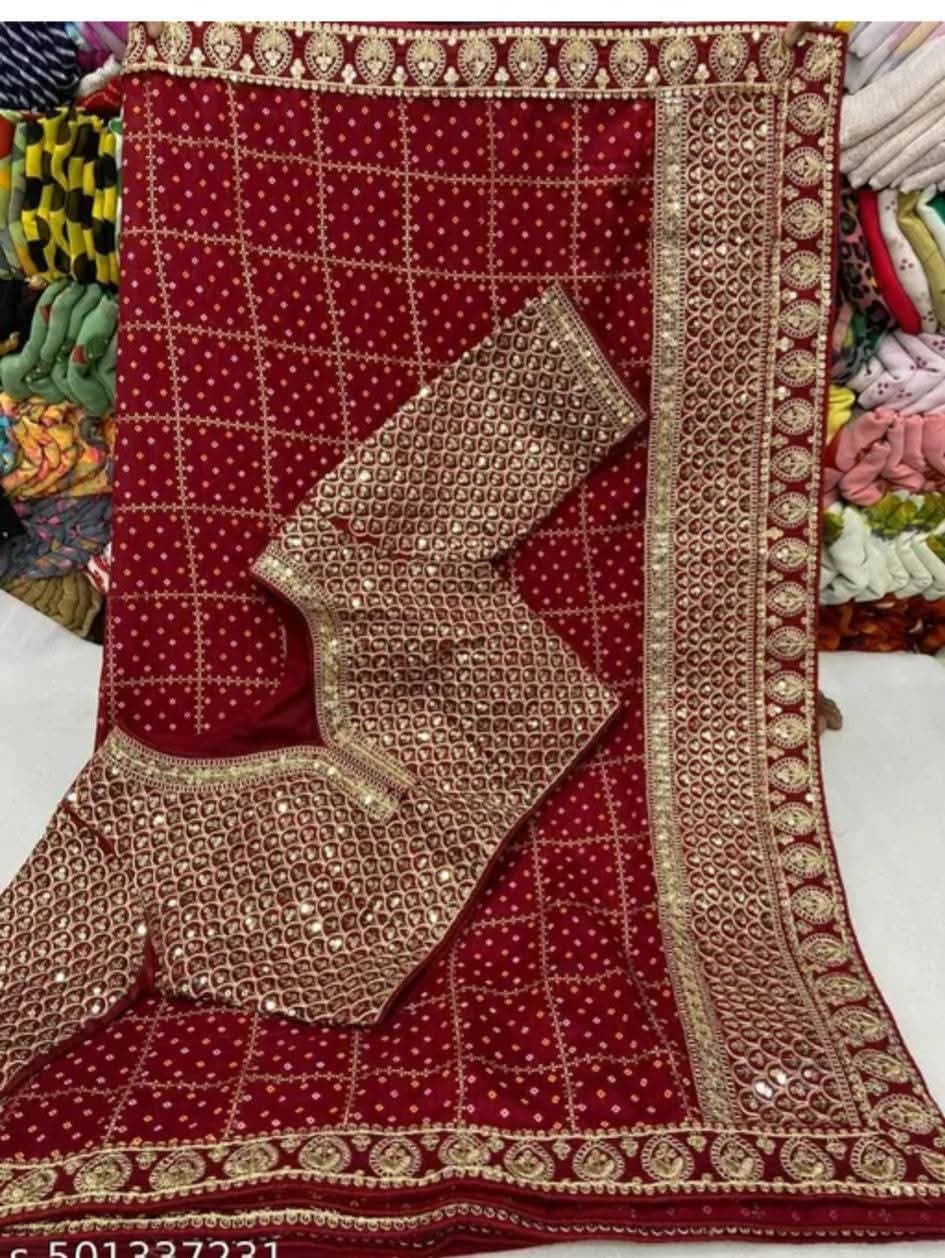 Heavy saree with stitched blouse 2