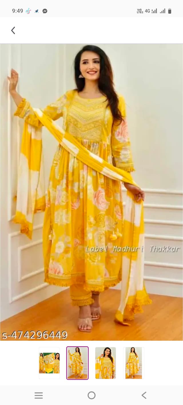 Kurti pant duppta set 