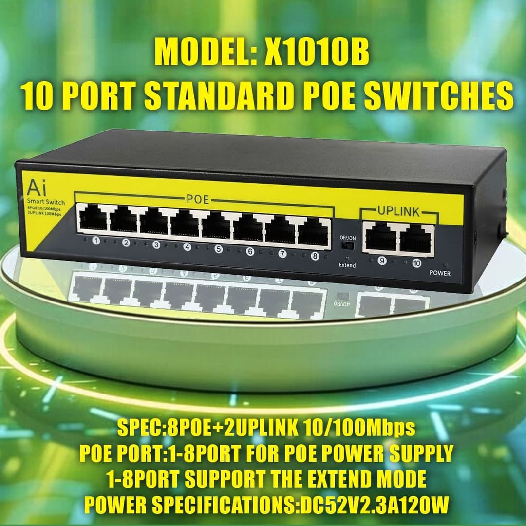 10 PORT STANDARD POE SWITCHES MODEL: X1010B