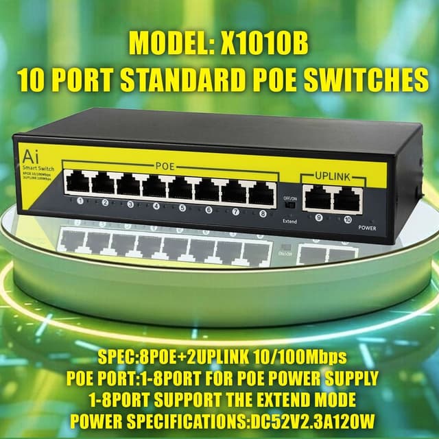 10 PORT STANDARD POE SWITCHES MODEL: X1010B