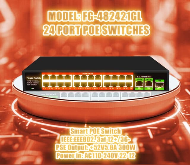  FG-482421GL 1 to 24 ports support network power supply -Smart POE Switch