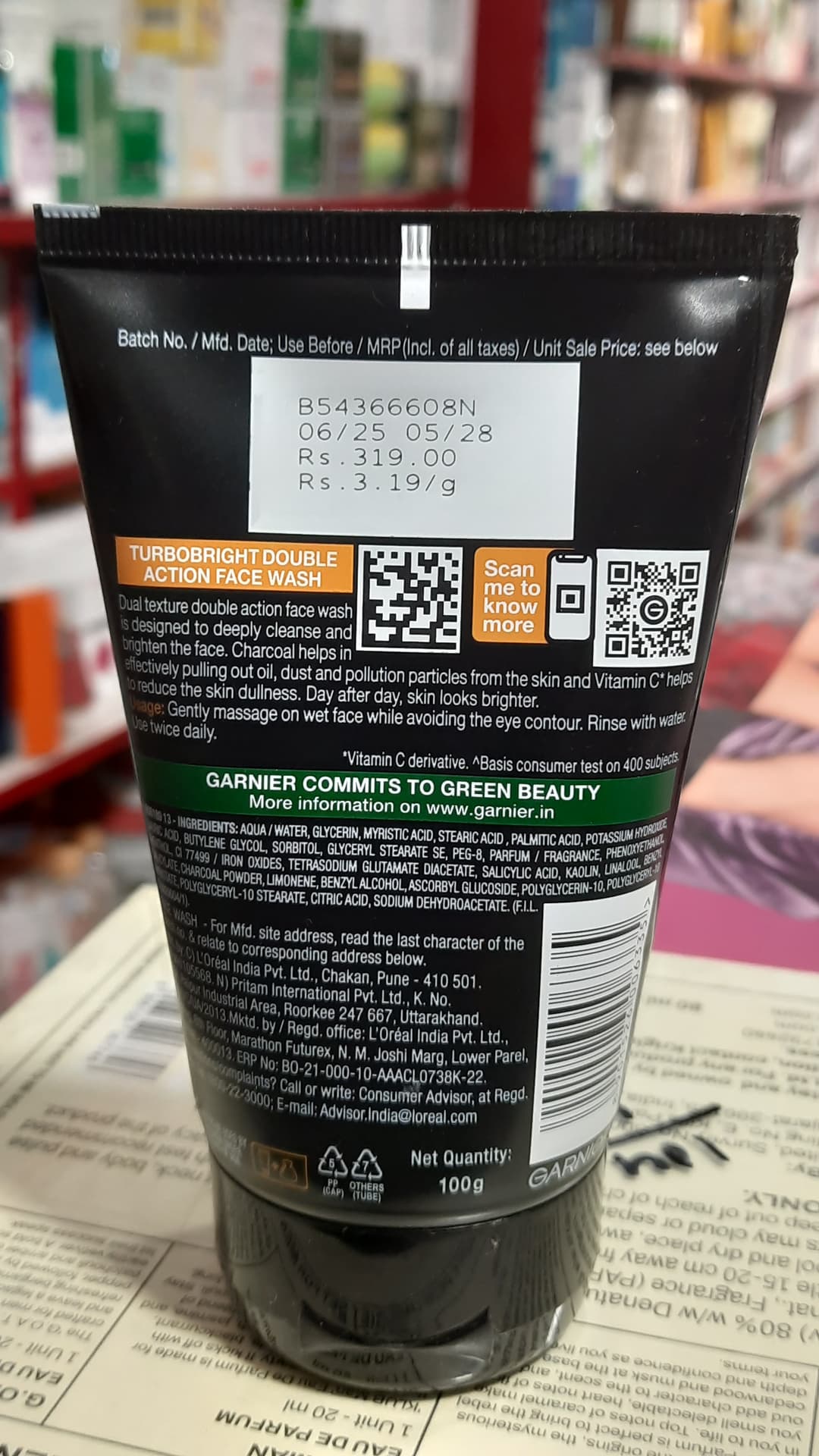 GARNIER TURBO BRIGHT FACEWASH  2