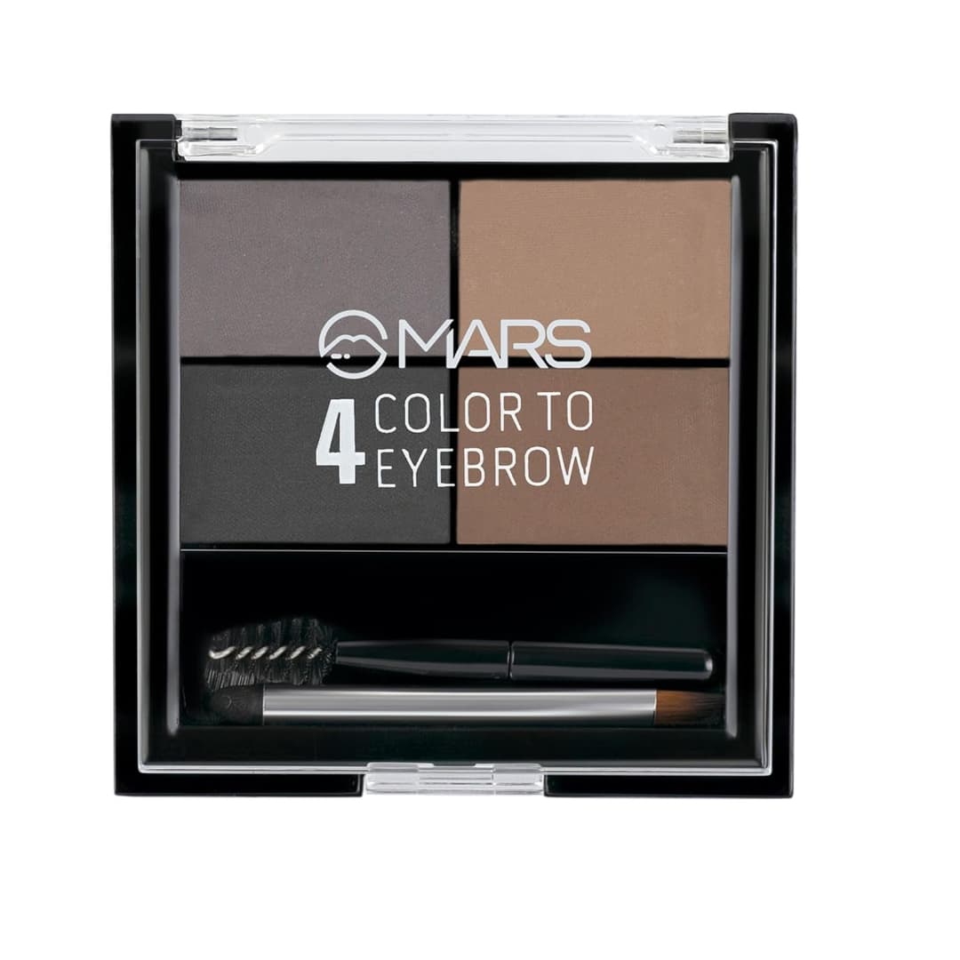 MARS 4 in 1 Eyebrow Powder Cake with Angled Eyebrow Brush and Spoolie | Long Lasting & Waterproof | (8g)