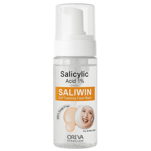 Oreva Dermacare Saliwin Self Foaming 1% Salicylic Acid Face Wash 150ml | For Oily & Acne-Prone Skin