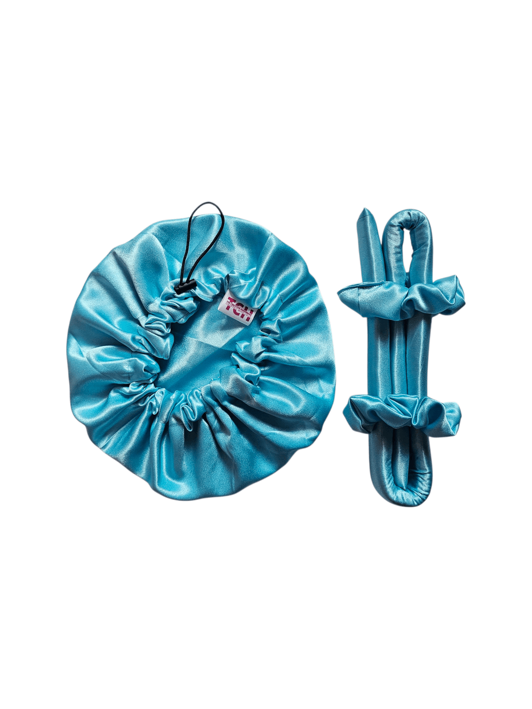 Silk Bonnet And Silk Heatless Hair Curler Set 2