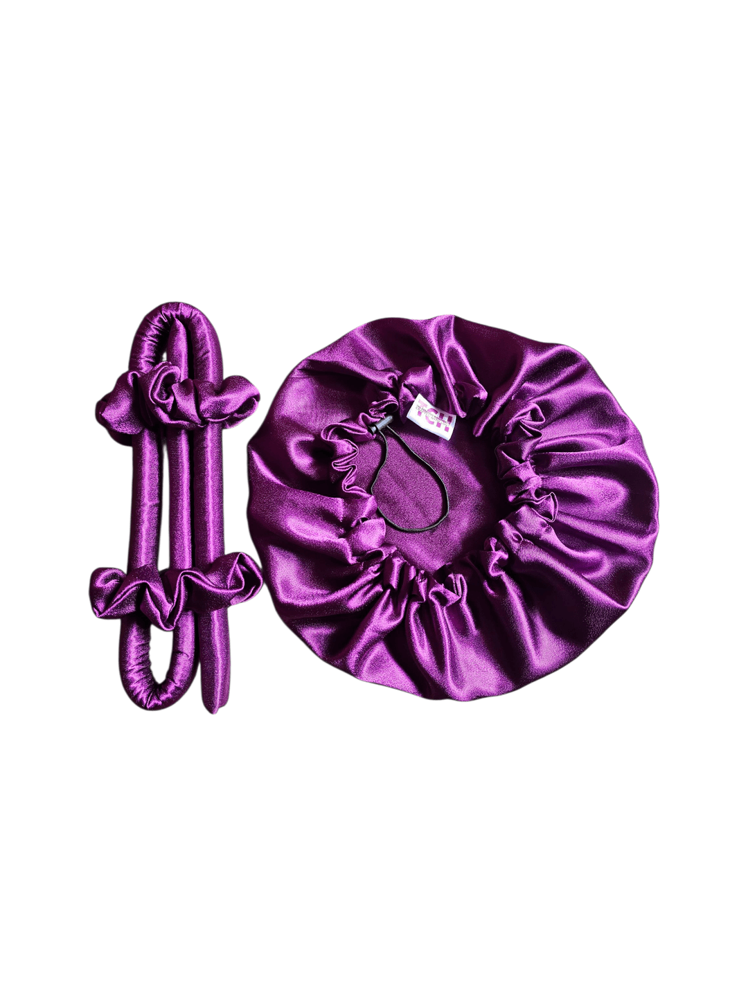 Silk Bonnet And Silk Heatless Hair Curler Set 4