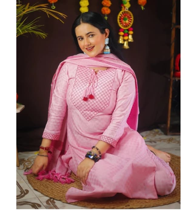 Awafu Readymade Women Wool Cotton Kurti Pant Dupatta Set , Kurta Salwar