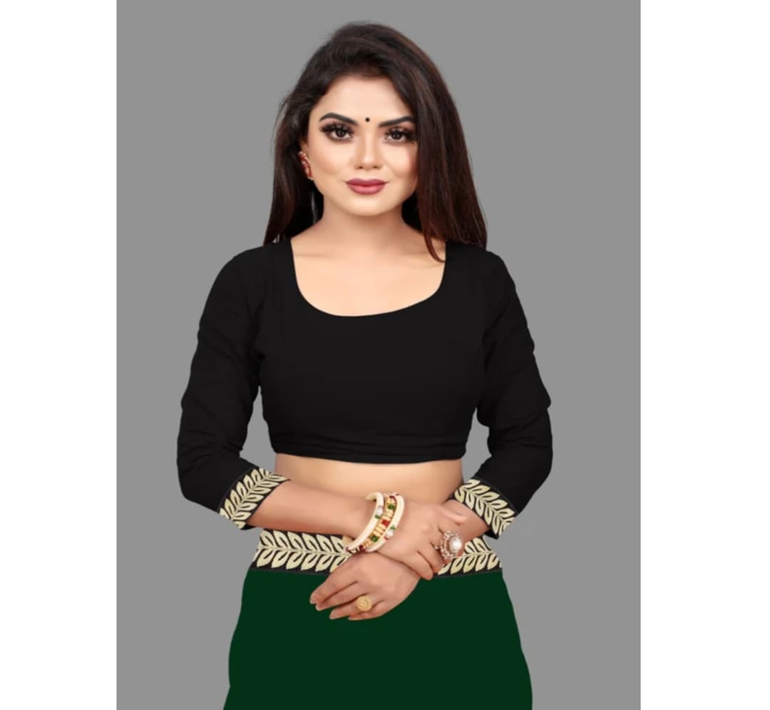 Plain Georgette  Art Silk Saree 2