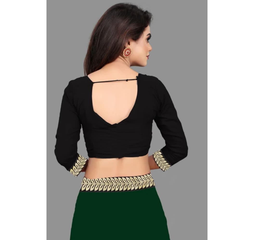 Plain Georgette  Art Silk Saree 3