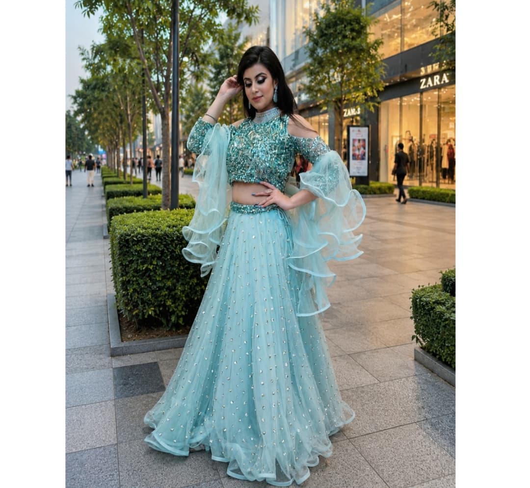 Embellished Semi Stitched Lehenga Choli