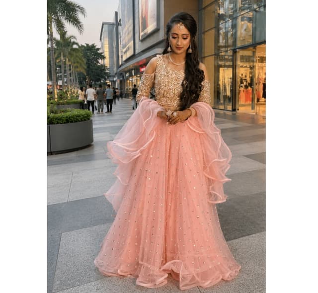 Embellished Semi Stitched Lehenga Choli