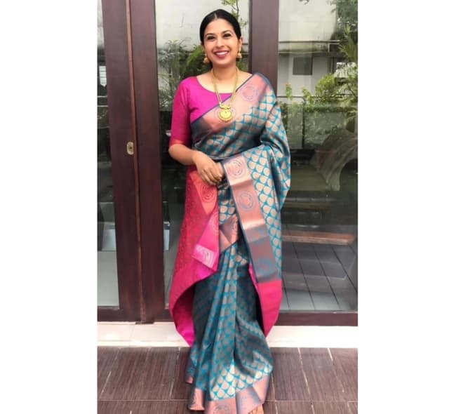 Awafu Art Silk Banarasi Saree With Blouse