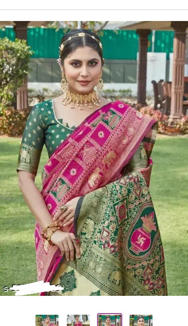 Banarshi Dola Silk Saree Cholo