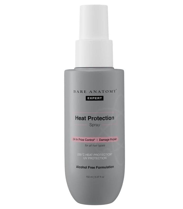 Bare Anatomy Heat Protection Spray Serum | Controls Frizz for up to 24 Hrs | Vitamin E, Pea Protein & Veg Keratin Enriched | Paraben Free | For Women & Men | Vegan |230 °C Heat Protection | 150 ml - By Allure Cosmetics 1