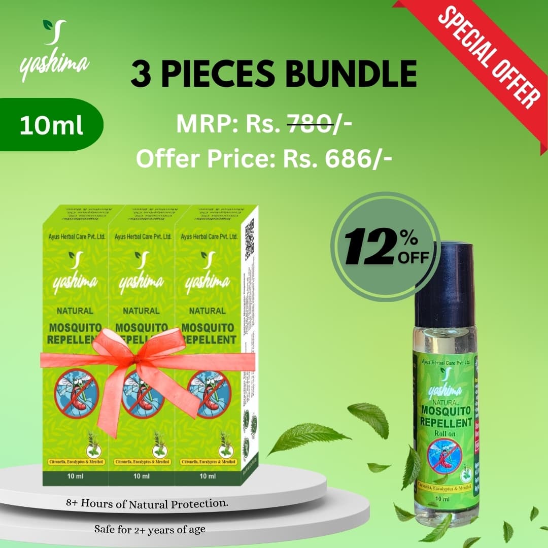 Yashima Mosquito Repellent Roll-On 10ml - 3 Pieces Bundle