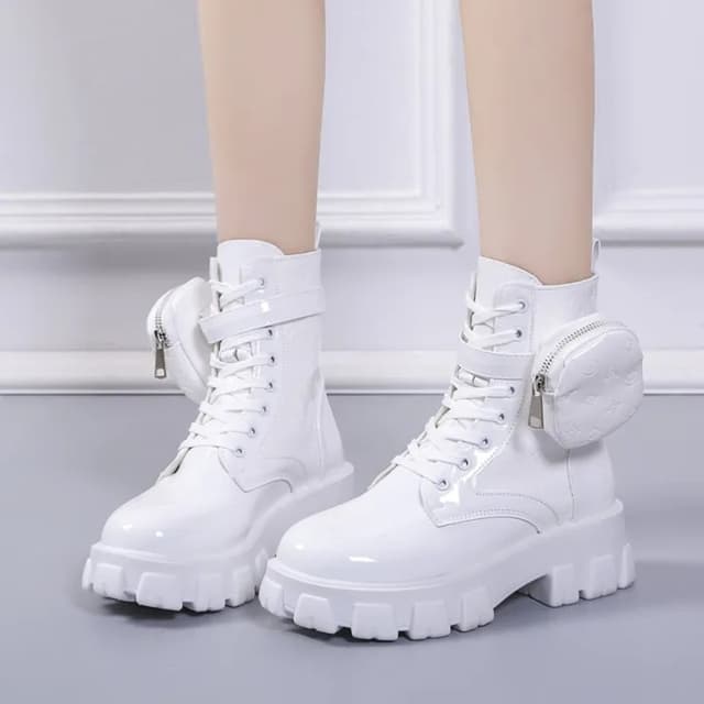 2024 Luxurious Ankle Boot Lace Up Short Boots Platform Shoes Of Women Pocket Bare Boots