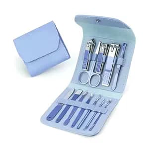 12 In 1 Professional Manicure Pedicure Kit Luxury Nail Grooming Set With Designer Leather Case