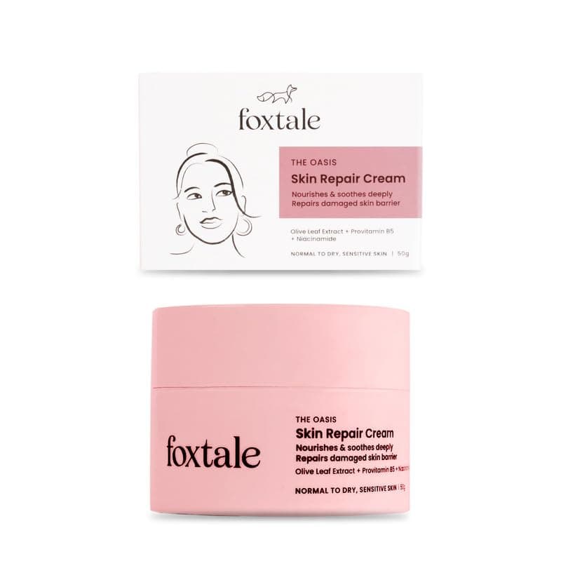 Foxtale Skin Repair Cream With Olive Leaf Extract, Provitamin B5 & Niacinamide (50g)