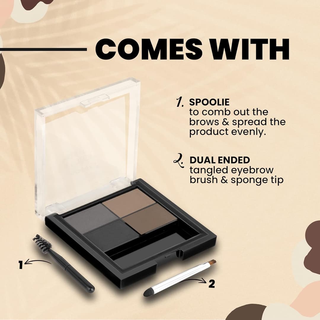 MARS 4 in 1 Eyebrow Powder Cake with Angled Eyebrow Brush and Spoolie | Long Lasting & Waterproof | (8g) 3